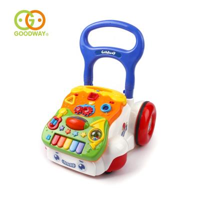 China Multifunctional Goal Support Hand Push Car Walker Musical Baby for First Step Learning Play for sale