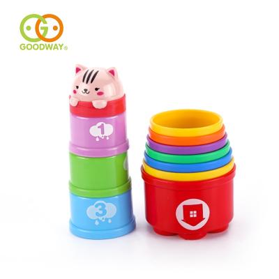 China Safety Baby Educational Colorful Learn Graphics Numbers Stack Cups with Different Game Modes for sale