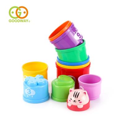 China 11pcs Waterproof Funny Rainbow Baby Pile Cups For Bath Toys/Plant Flower/Beach Tool for sale