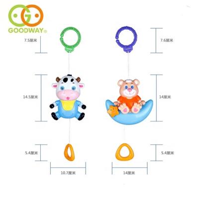 China With Music Pulling Cute Musical Cow Baby Bell Bed Stroller Animal Pulling Hanging Hanging ABS Material for sale