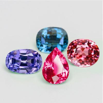 China Fire Fu Shuanglin Jewelry Gemstone Custom Natural Rough Pink Spinel Earring Color Set or Red Spinel Ring for sale