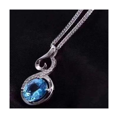 China 925 À LA MODE platinum silver plated Topaz Pendant Is Simple natural, generous, fashionable and supple for sale