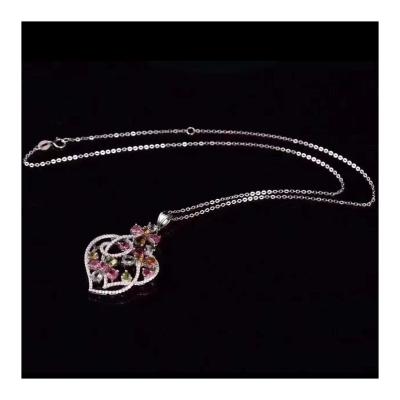 China FASHIONABLE Silver Plated 925 18K White Gold Brazilian Natural Tourmaline Pendant for sale