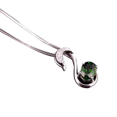 China High Quality Jewelry Set 100% Natural Green Diopside Gemstone 6*8Mm Fashion Pendant Is Suitable For Women Daily Wear for sale