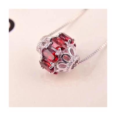 China High Quality Natural Amethyst Garnet Topaz Olivine Pendant Necklace Silver Plated 925 Free Fashion Soft Jewelry Set for sale