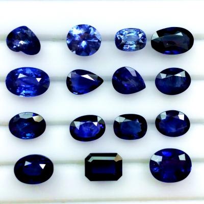 China Other Customized New Product Wholesale Natural Sri Lanka Blueberry Sapphire Non-Burning Royal Gem Stone Ear Drop Ring Pendant for sale