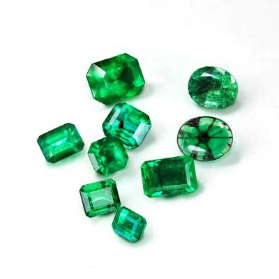 China Fushuanglin 2021 Luxury Decorate Earring Sfancy Cut Emerald Gemstone For Inlaid Ring Natural Emerald for sale