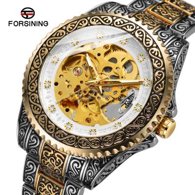 China 2021 Day/Date relogio factory forsining men's men's gold custom watch automatic mechanical watches for wristwatches man for sale