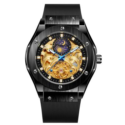 China Factory Wholesale Newest 2021 Moon Phase Watch Forsining Multi Color With Numbers Roman Skeleton Mens Automatic Wristwatches for sale