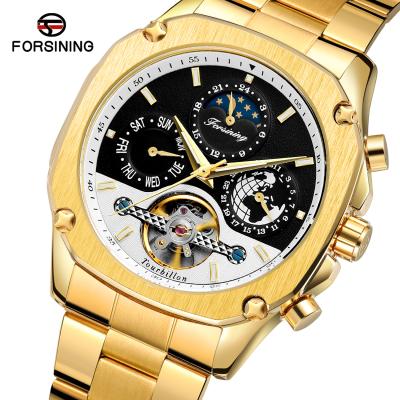 China FORSINING top mechanical day/date brand moon phase watches make your own luxury for sale