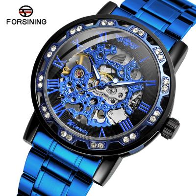 China Power Reserve 2021forsining Skeleton Men's Watch Hollow Out Automatic Mechanical Mens Watches Luxury Brand For Men And Women Watches for sale