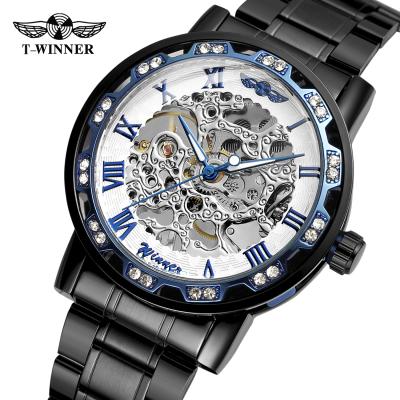 China 2021forsining Power Men's Watch Skeleton Watches Automatic Day Night Mechanical Watch Winder For Men Skeleton Watches for sale