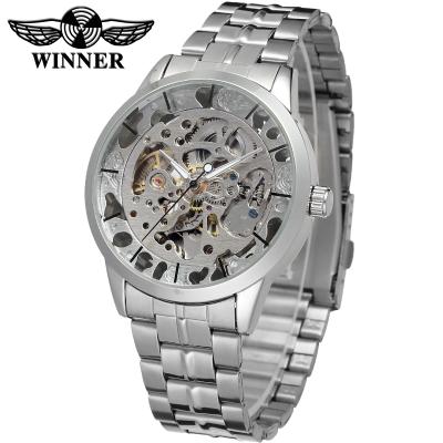 China 2021 New Design High End T-Winner Power Reserve Stainless Steel Bracelet Watch Fashion Automatic Skeleton Watch for sale