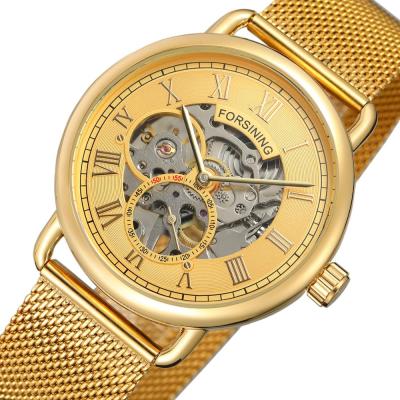 China Power Reserve Design Watch Wrist New No Battery China Factory Wholesale Roman Number Forsining Cheap Skeleton Hand Wind Mechanical Men Watches for sale