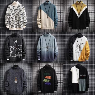 China 2022 new winter autumn turtle neck loose men's sweater trend simple Anti-wrinkle men's wear knit shirt for sale