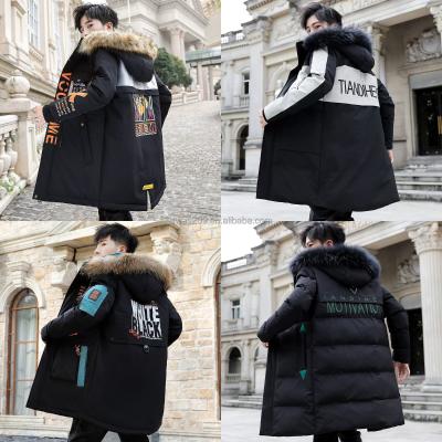 China Factory Wholesale Winter Men's Jacket Warm Parka Plus Size Down Coat Men's Fashion Hooded Zipper Down Coats for sale