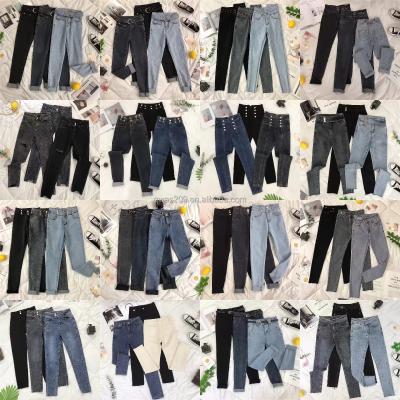 China Hot Sale Cheap Wholesale Women's Jeans Ladies Jeans Pants Viable Stretch Lady Long Denim Pants Women's Denim Pants for sale