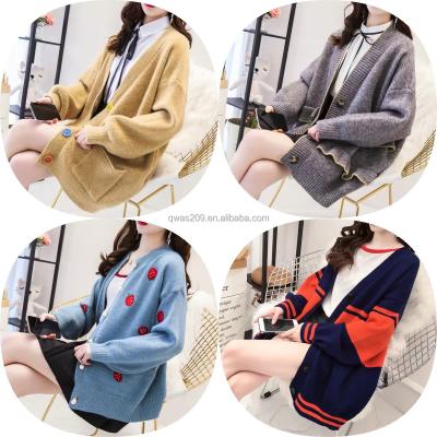 China Sustainable Women's Cardigan Sweaters Female With Button Long Sleeve Womens Thick Knitted Cardigan for sale