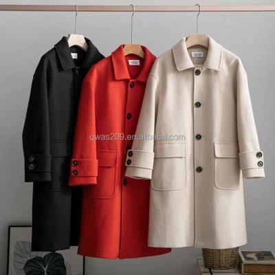 China Classic Reversible High Quality Ladies Winter Clothes Long Length Trench Coat Plus Size Cashmere Wool Coats Womens Winter Woolen Coats for sale