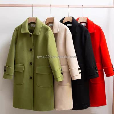 China Reversible 2021 New British Style Plus Size Womens Winter Coats Wool Lady Cashmere Coats for sale