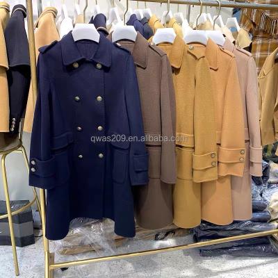 China 2021 Reversible Lady Cashmere Coat Woolen Double Face Fashion Fall Long Coated For Ladies Plus Size Women's Winter Woolen Coats for sale