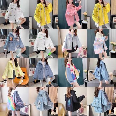 China New Fashionable Heavy Industry Winter Autumn Women's Loose Design And Color Cowboy Jacket Design Sense Breathable Patchwork for sale