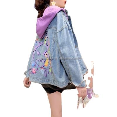 China 2021 New Retro Denim Breathable Jacket Embroidered Coat Loose And Stylish Soft Top for sale