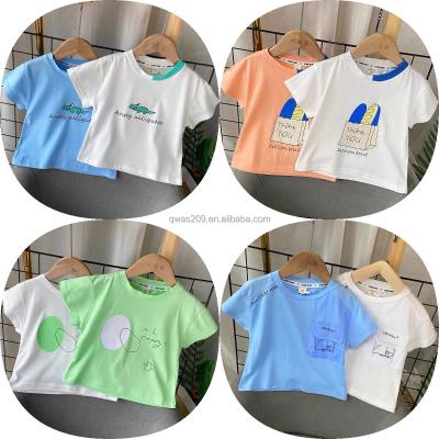 China Wholesale Custom QUICK DRY Children's Clothing Cartoon Printed Round Collar Autumn Short Sleeve Children's T-shirt Boys O for sale