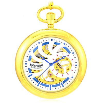 China Custom Pocket Watch Made In China Mechanical Pocket Watch Vintage Watches Pendant For Father's Day Gift See Through Open Face Brass Case for sale