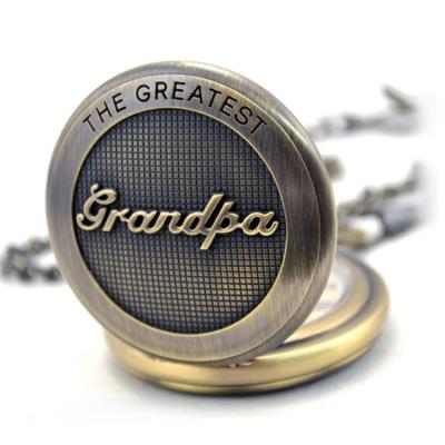 China Silver Watch Pocketless Musical Diamond Cropper Wind Up Grandpa Strap Watch for Dad for sale