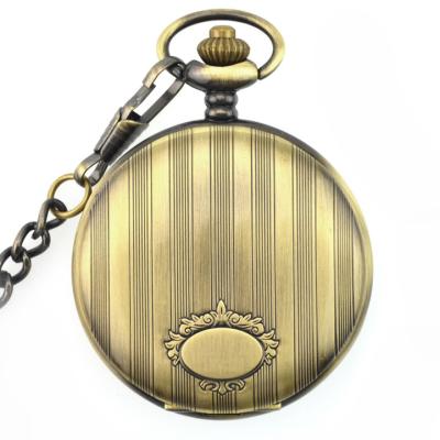 China Engrave Marine Corp Antique Brass Jumbo Quartz Watches Modern Vintage Gold Mens Womens Ladies Pocket Watch Pocket Watch Laser Printing for sale