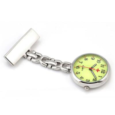 China Metal Nurse Watch Water Resisted Glow In Dark Stainless Steel Silver for sale