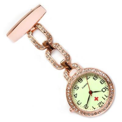 China Nurses Waterproof Flower Pocket Nurses Breast Pendant Quartz Watch Gold Watch Good Quality for sale