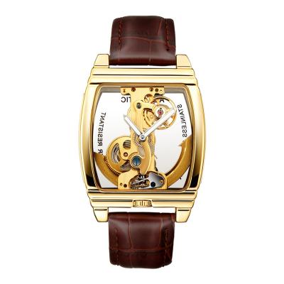 China Water Resistant Alloy Case Leather Strap Mechanical Watch Men's Casual Mechanical Wrist Watch for sale