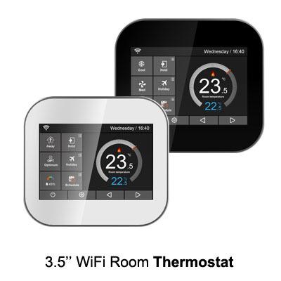 China Fan Coil Color Touch Screen WIFI Programmable Thermostat For Hotel 96*86*31.5mm for sale