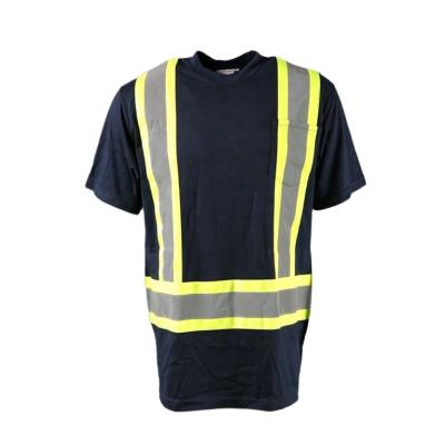 China Reflective Strips On Marine Corps Men's 100%cotton Work Safety Reflective T-Shirt for sale