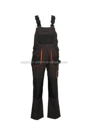 China Anti-pilling Cotton/Polyester Twill Bib Coveralls Buckles Cargo Pants /industrial Safety Workwear With Pockets for sale