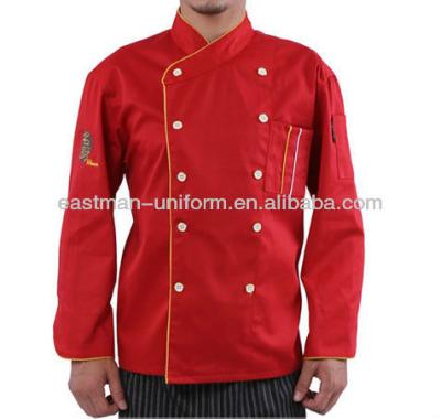 China restaurant & Bar chef uniform cooking wear/red kitchen chef coat jacket/unisex long sleeve chef cooking wear uniform for sale