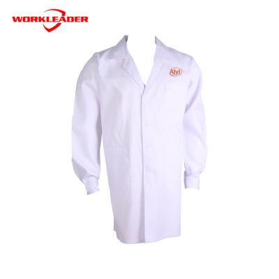 China Acid Resistant White Uniform Services Coat Lab Doctor White Coat for sale