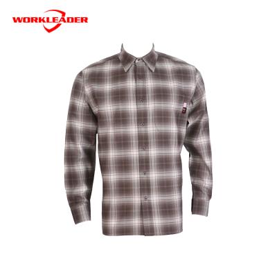 China Water Proof Uniform Shirt With NFPA2112&HRC2 Mens FR Plaid Men's Flame Retardant Cotton Shirt for sale