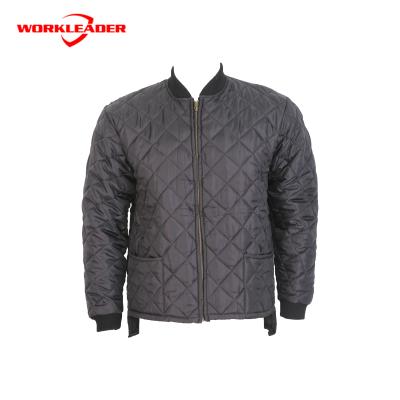 China Breathable Mens Black Winter Quilted Thermal Parka Jacket For Worker for sale