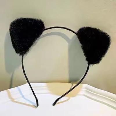 China Cute cat ear faux fur headbands girls fashion cute ear headbands for sale