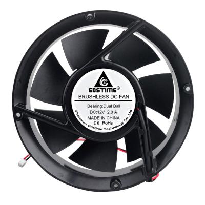 China Gdstime GDR1751 172X172X51mm 17cm Dual Ball 12V Fan DC Brushless Round Air Cooling Fan Manufacturer for sale