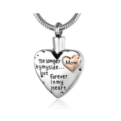 China Lucky Stone Love Heart Stainless Steel Moq Bass Pendant Keepsake Custom Openable Urn Custom Made Cremation Nickel Free for sale