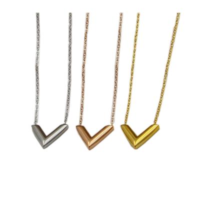 China 2021 hot sale factory new summer clavicle v-necklace wholesale cheaper price nickel free for sale