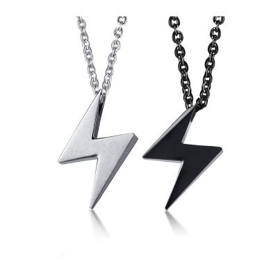 China 2021 New Fashion Trend Stainless Steel Nickel Free Titanium Stainless Steel Lightning Symbol Pendants Jewelry Steel Wholesale for sale