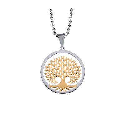 China Wholesale 2021 New Trend Hot Selling Tree of Life Stainless Steel Necklace Jewelry Hollow Titanium Steel Pendant Nickel Free for sale