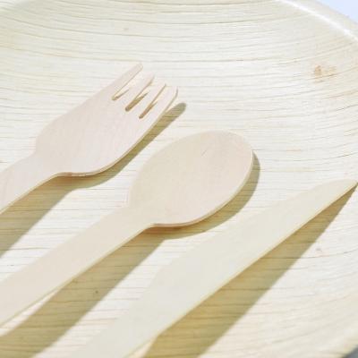 China Ethink Tableware Customized Support Wholesale Disposable Bamboo Wood Spoon Fork Knife Cutlery Utensil Set For Wedding for sale