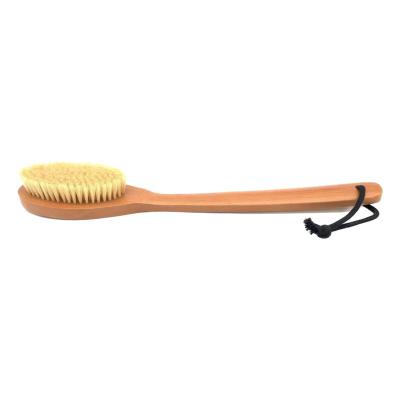 China Ethink FSC High Quality Detachable Handle Long Handle Beech Wood Bath Bamboo Wooden Body Brush For Body Dry Brushing for sale