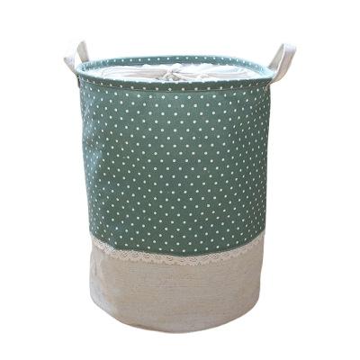 China Large Durable Custom Folding Folding Cotton Laundry Basket With Lid And Handle for sale